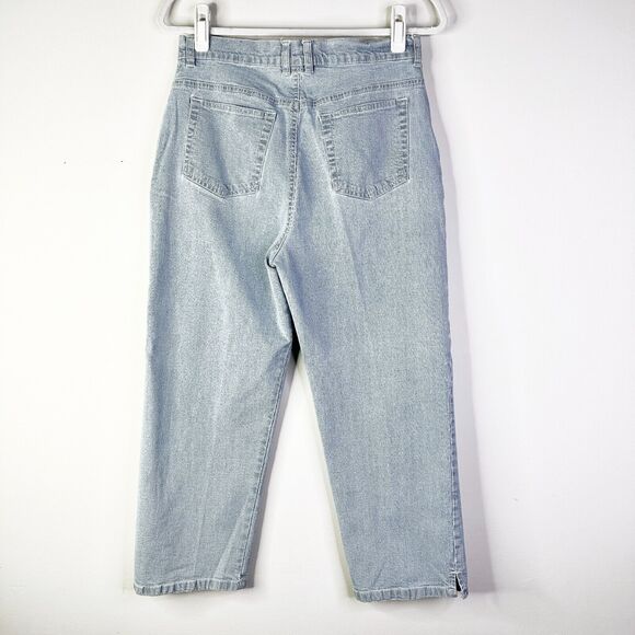 Gloria Vanderbilt Jean Women 12 Blue Stripe Y2K Cotton Stretch High Rise Classic - Picture 2 of 10